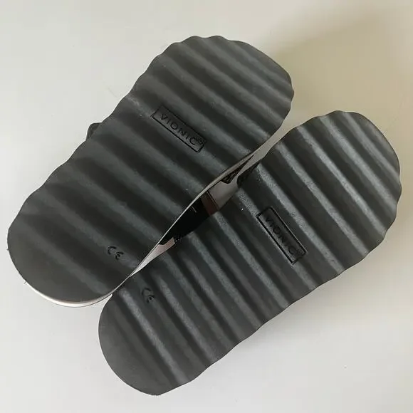 Vionic 'Brielle Ray' SZ 6.5 Snake Embossed Leather Comfort Sandal Black - Picture 5 of 7